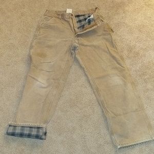 Lined cargo jeans